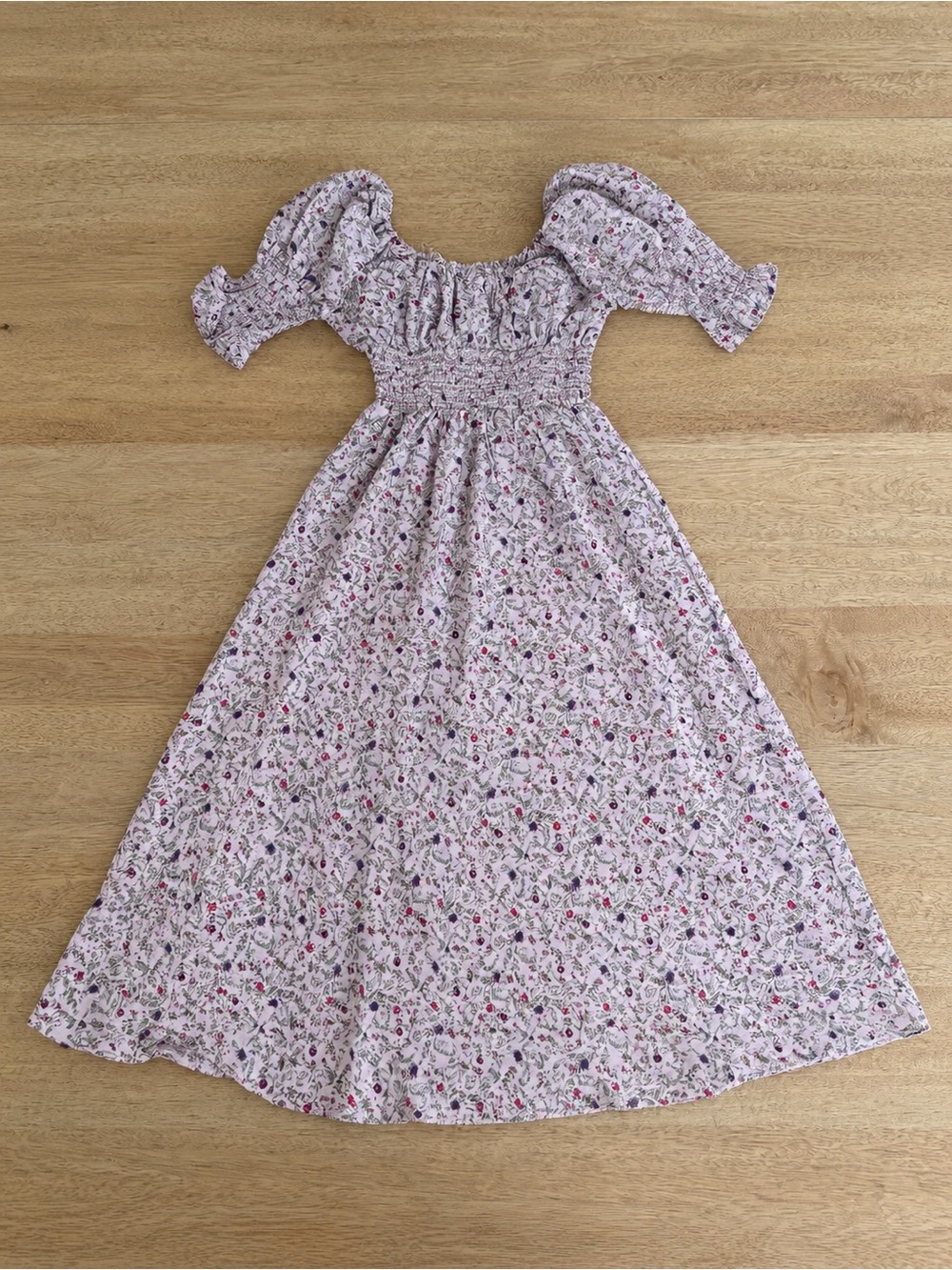 Tuckernuck Hyacinth House Cali Lilac Floral Smocked Midi Dress XS Fairycore